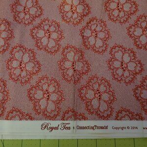 1 Yard Royal Tea by Connecting Threads Pink Floral Cotton Quilt Fabric
